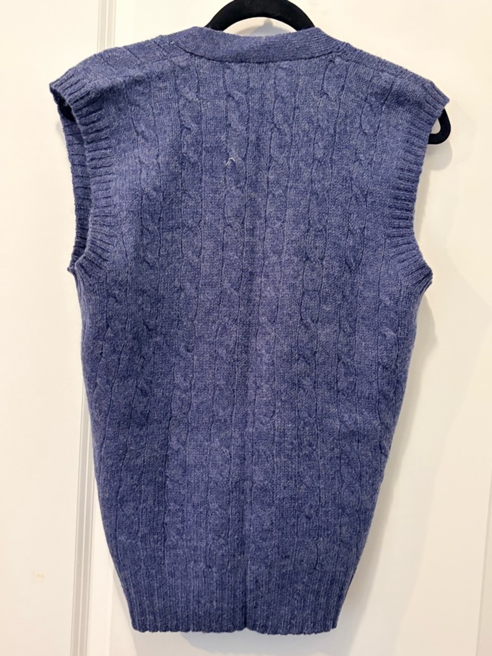 Vintage Calvin Klein Scotland 100% Shetland Wool Cable Knit Button-Up Vest - S - Picture 10 of 11